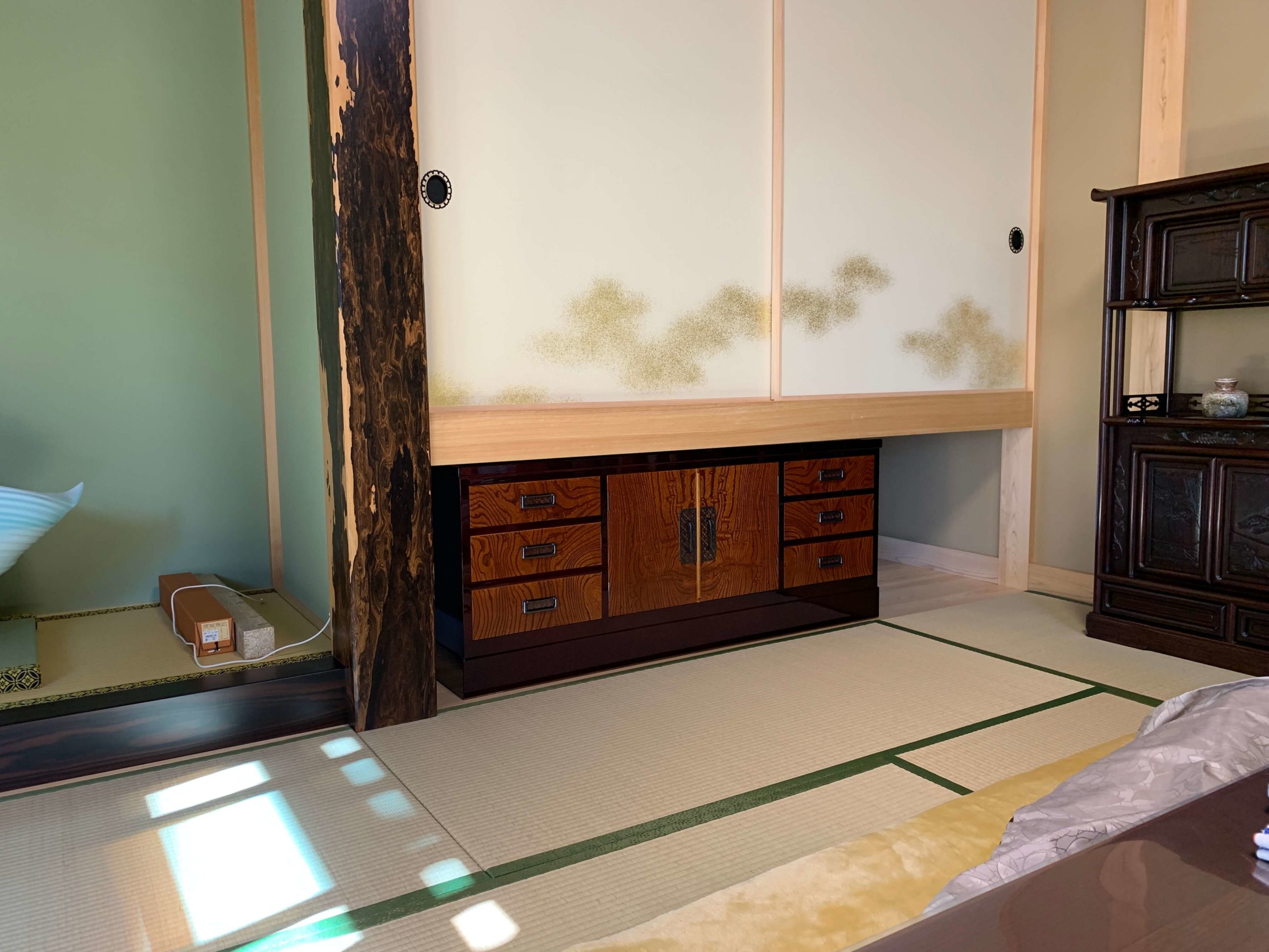 二本松伝統家具　特注欅民芸ローボード