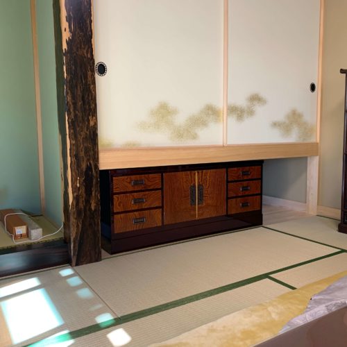 二本松伝統家具　特注欅民芸ローボード